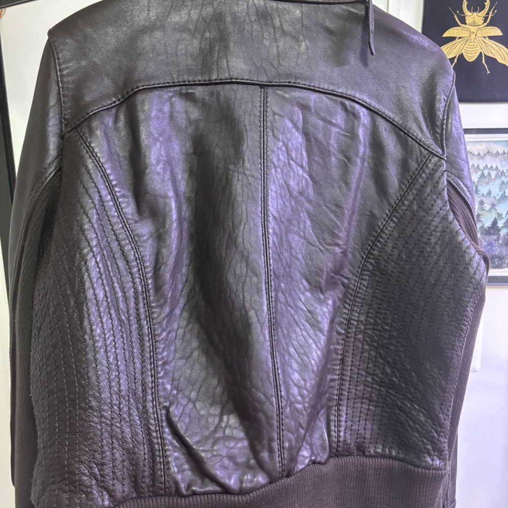 Brown Leather MICHAEL Michael Kors genuine leather jacket - Picture 2 of 6